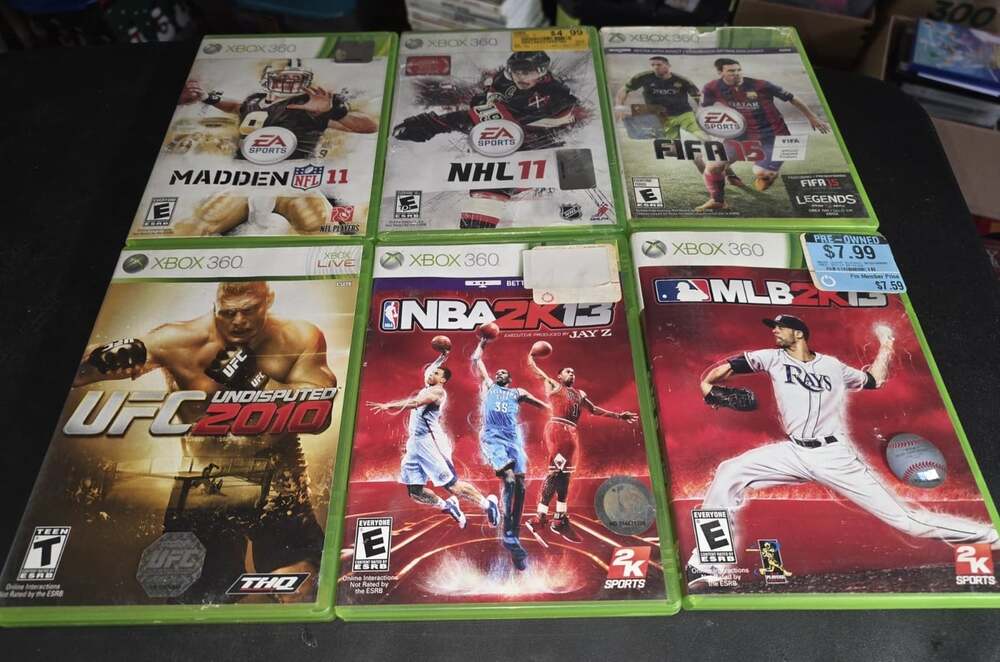 6 Xbox 360 Sports Lot UFC 2010 Madden 11 NHL 11 NBA 2023 MLB 2013 - Picture 2 of 5